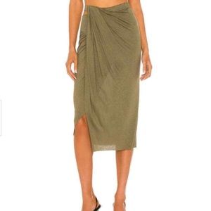 Helmut Lang Ruched Jersey Wrap Skirt